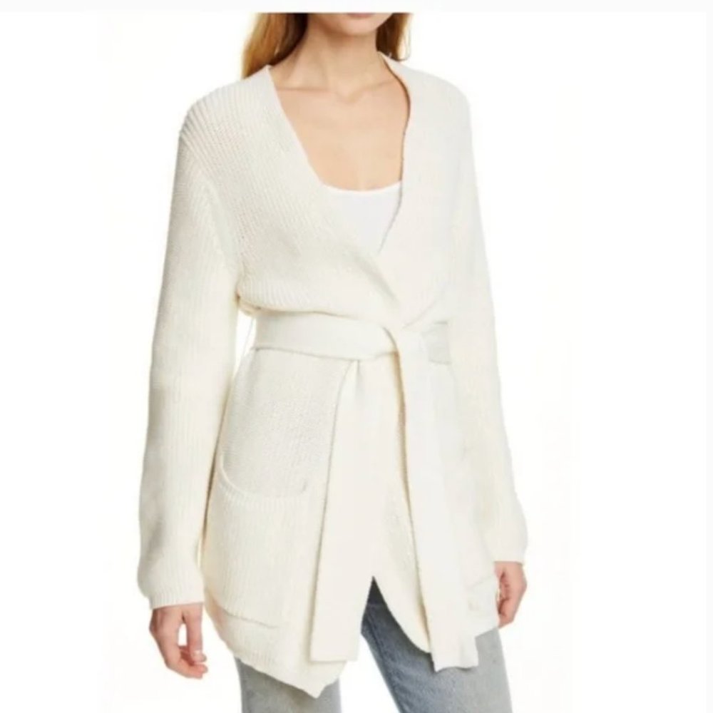 Jenni Kayne Belted Cardigan, cream, medium